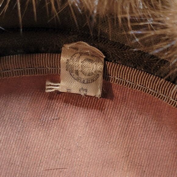 Vintage 1950\'s The May Company Brown Mink Pillbox Hat Union Made main image 10